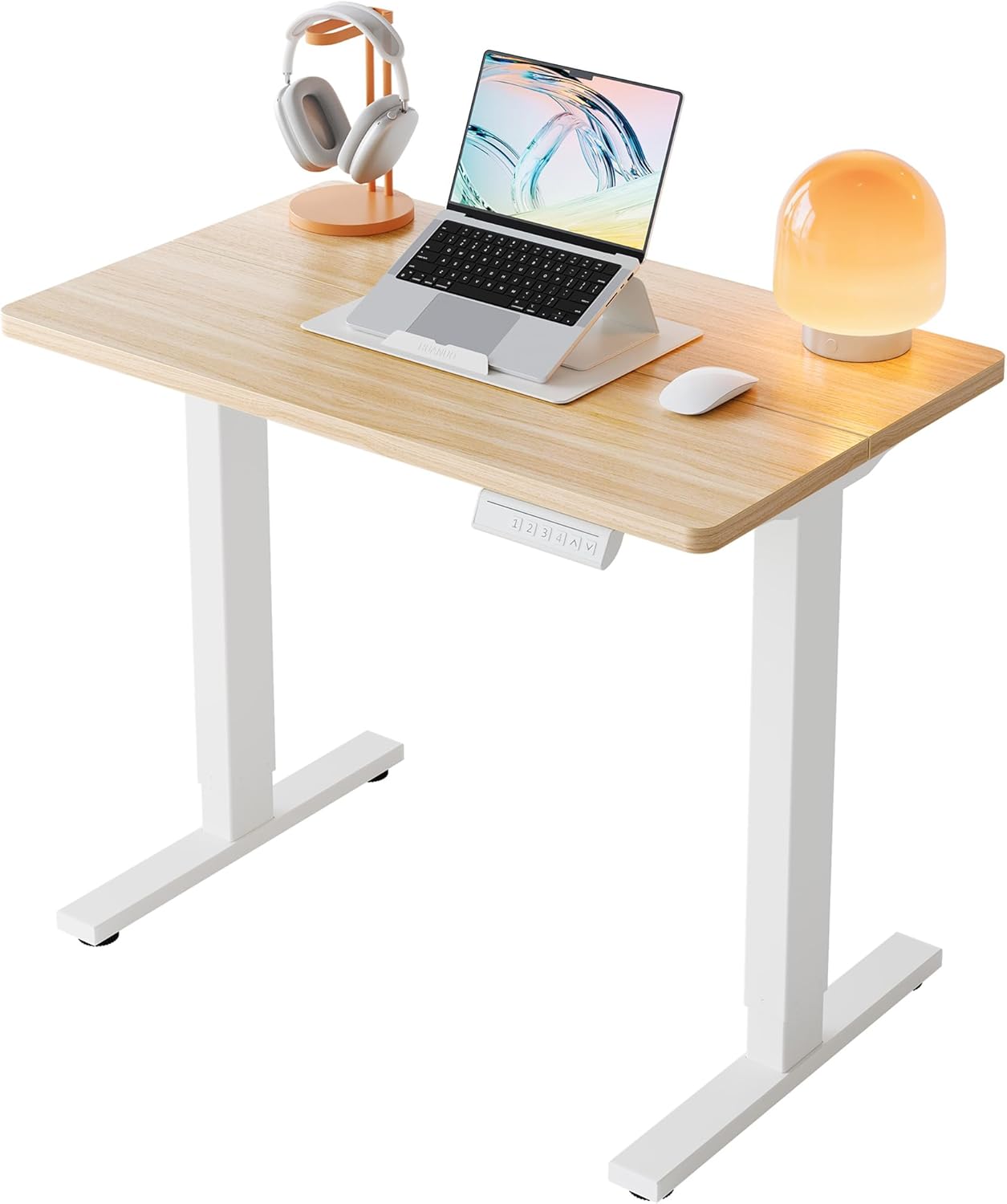 HUANUO Electric Adjustable Workstation (Light Walnut)